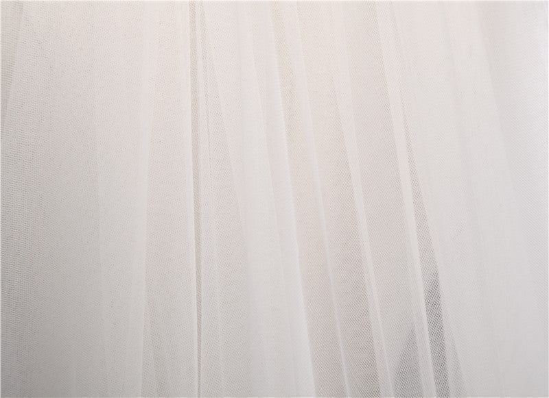 Voiles de Mariage D'Église Longs en Dentelle à Un Niveau avec Appliques