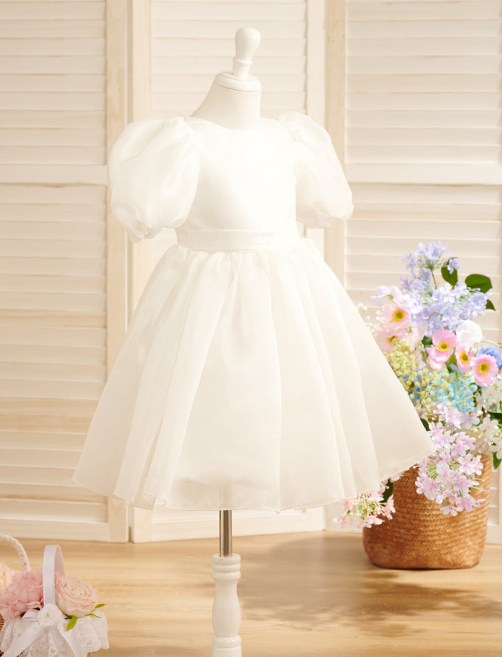Robe de Bal/Princesse en Organza Longueur Genou pour Première Communion