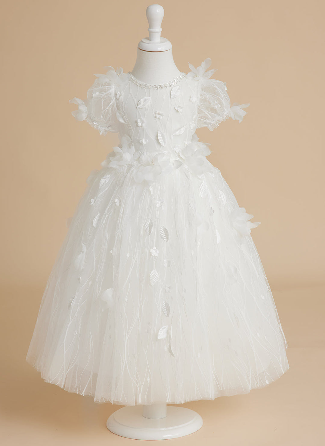 Robe de Bal/Princesse en Tulle Blanche pour Bébé Fille