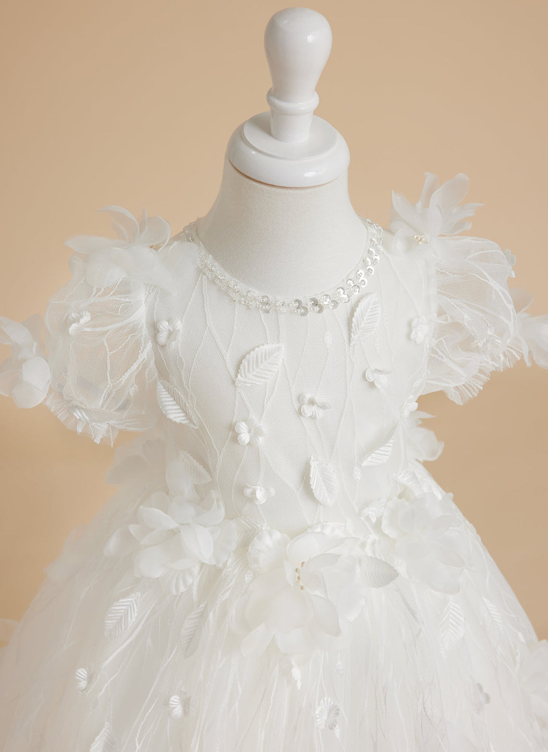 Robe de Bal/Princesse en Tulle Blanche pour Bébé Fille