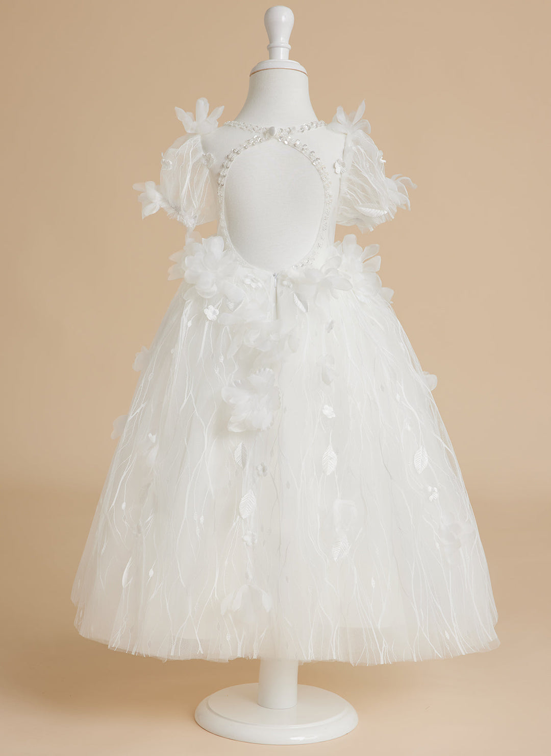 Robe de Bal/Princesse en Tulle Blanche pour Bébé Fille