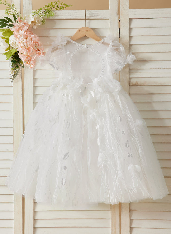 Robe de Bal/Princesse en Tulle Blanche pour Bébé Fille