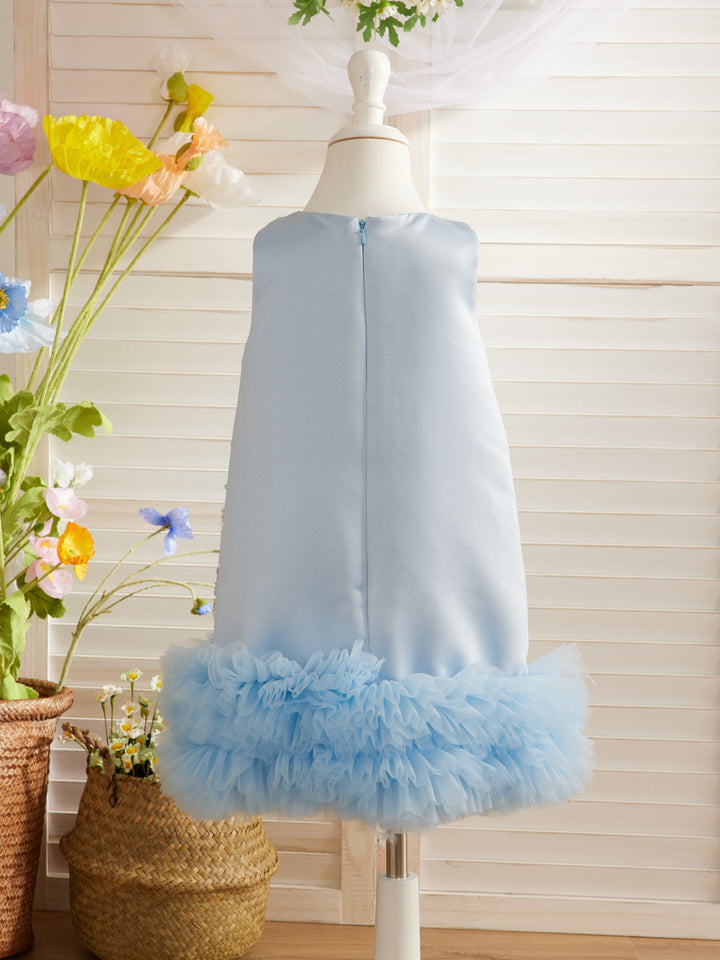 Robe D'Anniversaire Mi-Longue en Satin à Paillettes