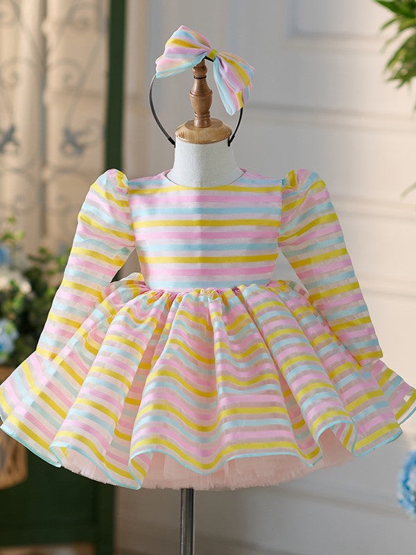Robe de Soirée Blanche en Tulle Organza Longueur Genou pour Bébé Fille, Tenue de Fête pour le 1Er Anniversaire