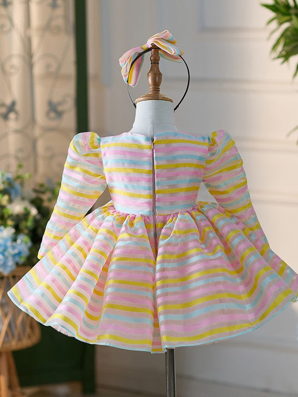 Robe de Soirée Blanche en Tulle Organza Longueur Genou pour Bébé Fille, Tenue de Fête pour le 1Er Anniversaire
