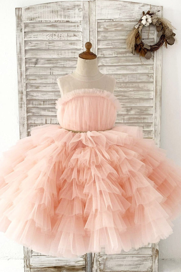 Robe de Bal/Princesse en Tulle Longueur Genou pour Demoiselle D'Honneur