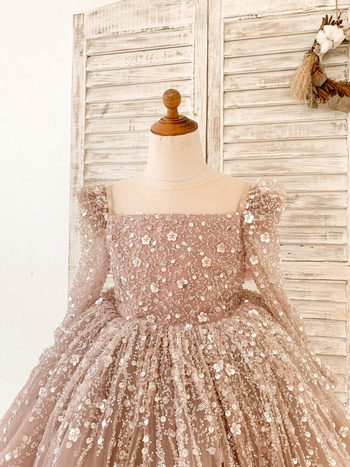 Robe de Bal/Princesse en Tulle Longueur Genou pour Fille