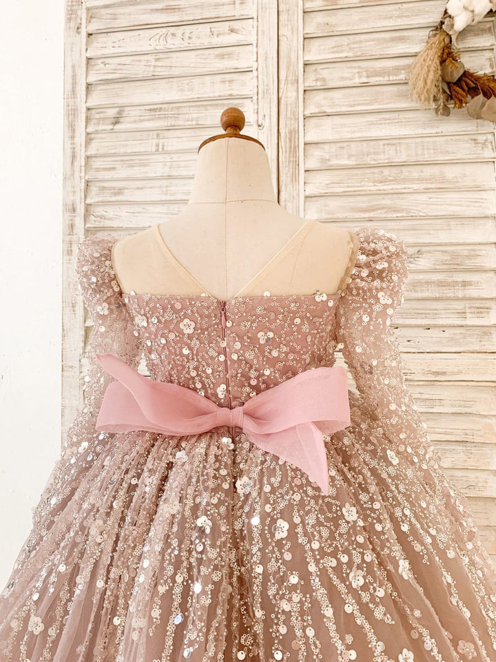 Robe de Bal/Princesse en Tulle Longueur Genou pour Fille
