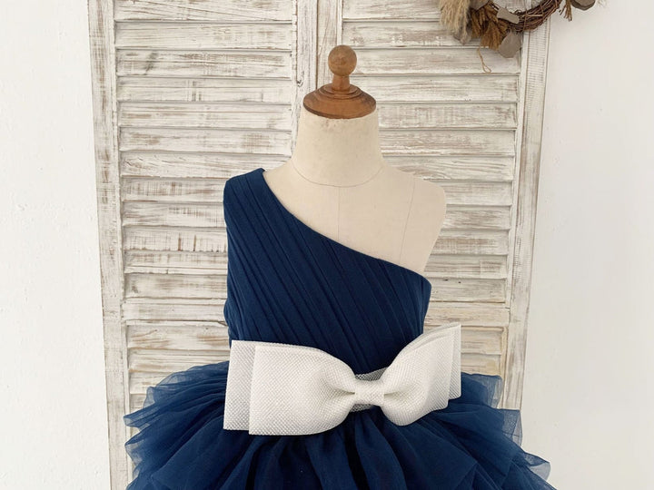 Robe de Demoiselle D'Honneur en Tulle Coupe A Jusqu'Aux Genoux