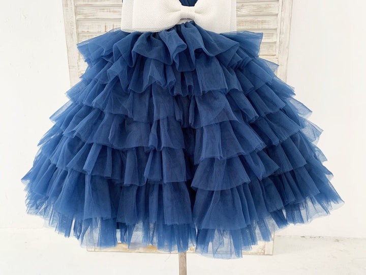 Robe de Demoiselle D'Honneur en Tulle Coupe A Jusqu'Aux Genoux