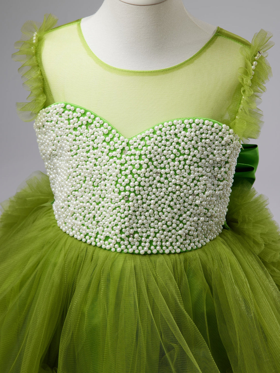 Robe de Bal/Princesse Asymétrique en Tulle pour Bébé Fille, Tenue de Fête pour 1Er Anniversaire