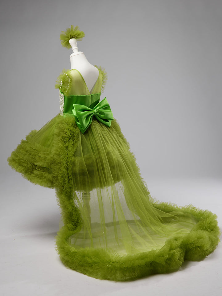 Robe de Bal/Princesse Asymétrique en Tulle pour Bébé Fille, Tenue de Fête pour 1Er Anniversaire