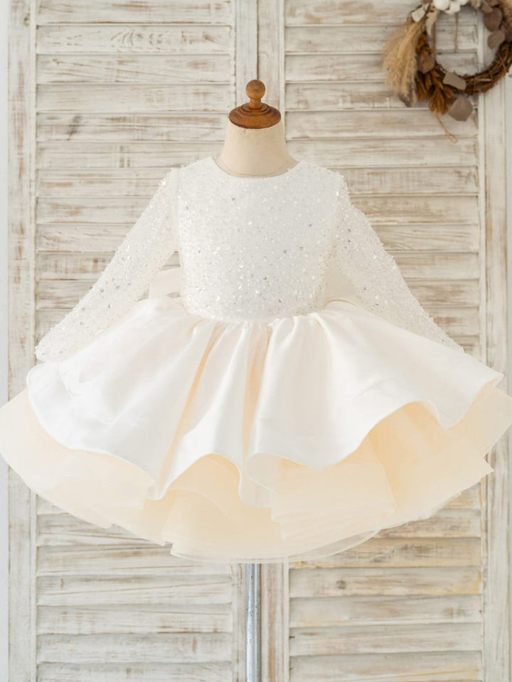 Robe de Bal/Princesse Courte/Mini-Robe en Tulle à Paillettes