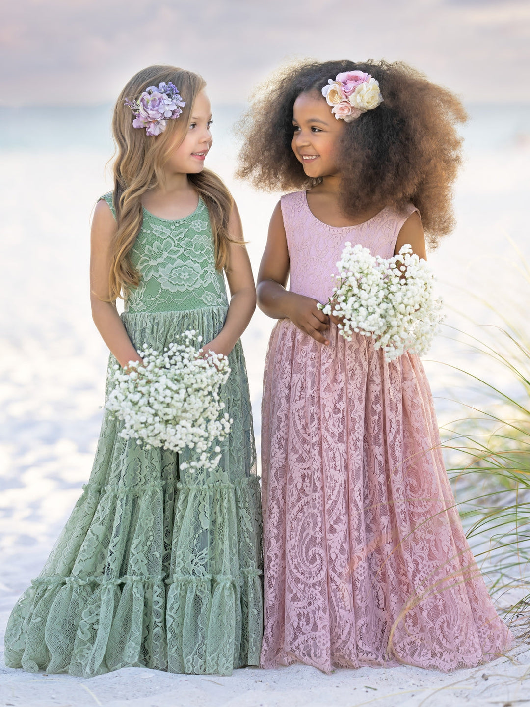 Robe Longue Verte en Dentelle