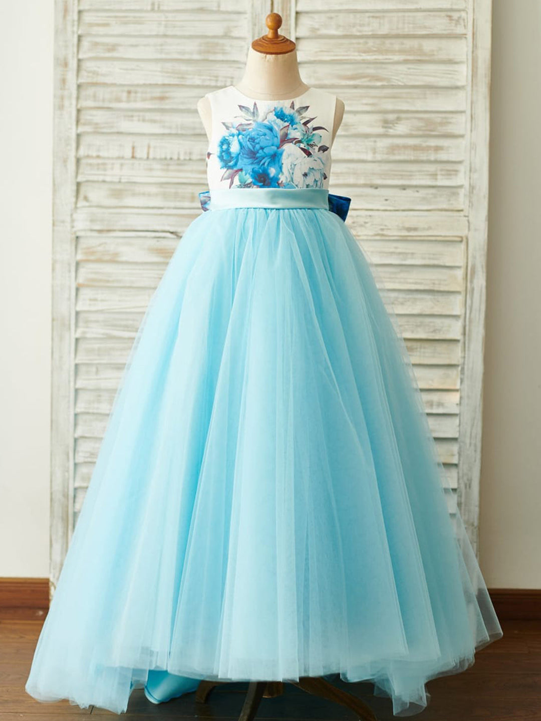 Robe de Bal/Princesse en Tulle Satiné Longue Au Sol