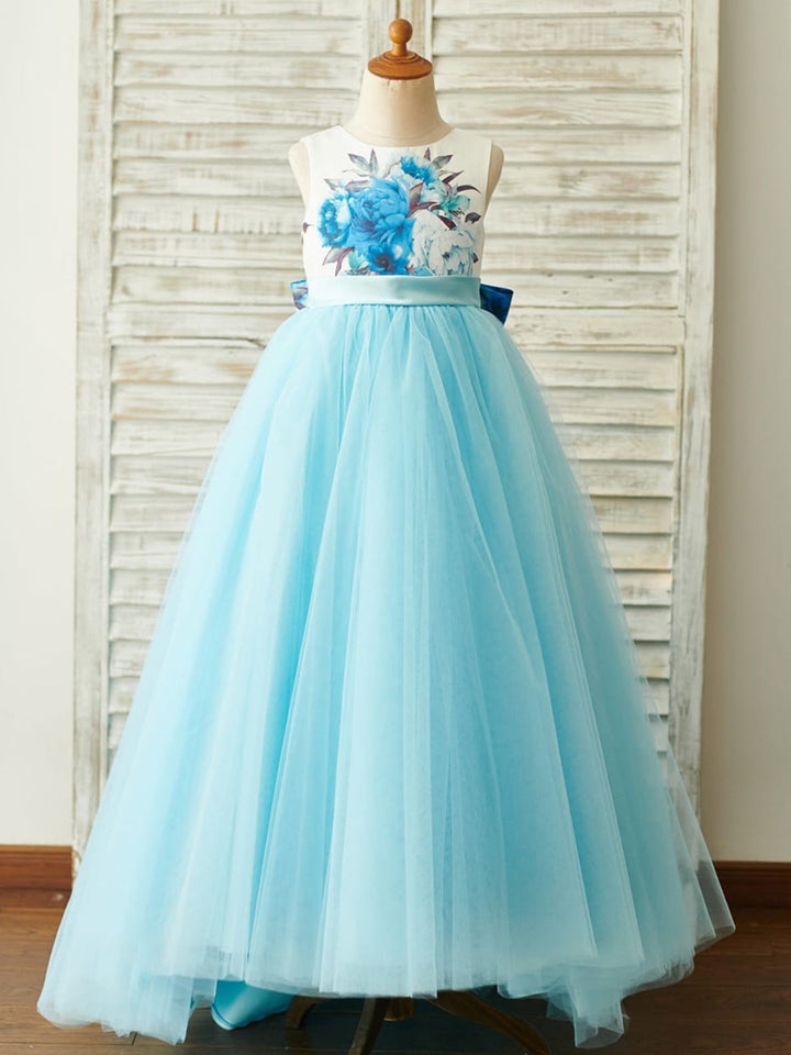 Robe de Bal/Princesse en Tulle Satiné Longue Au Sol