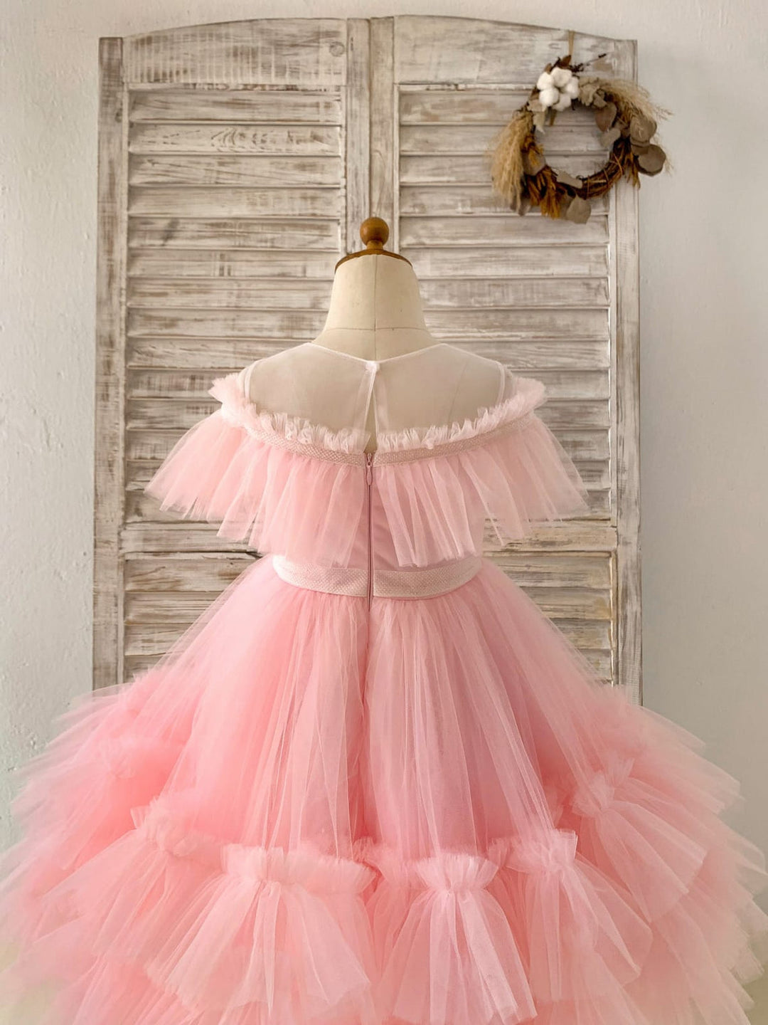 Robe Rose en Tulle Jusqu'Aux Genoux