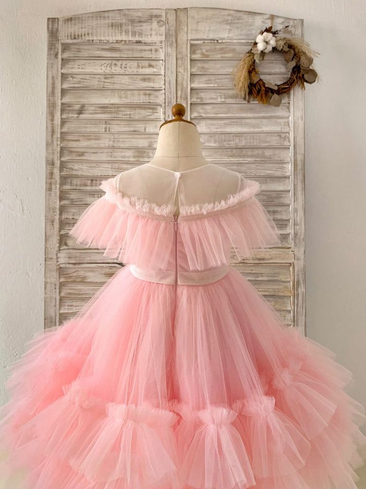 Robe Rose en Tulle Jusqu'Aux Genoux