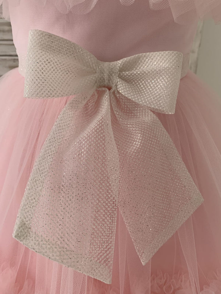 Robe Rose en Tulle Jusqu'Aux Genoux