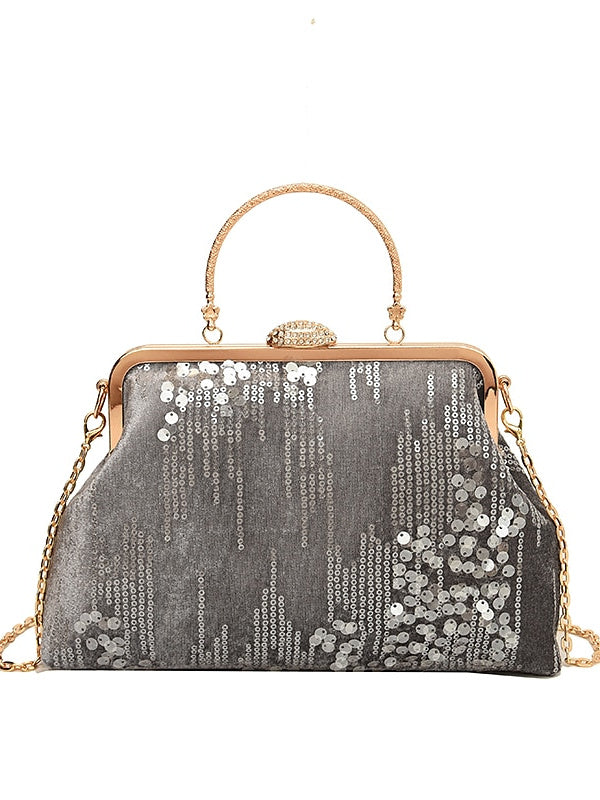 Pochettes Pliables à Paillettes de Grande Capacité avec Sacs à Main en Synthétique