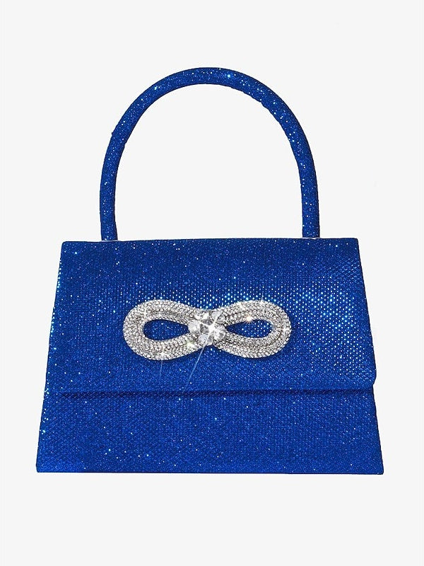 Sacs de Soirée en Polyester de Couleur Unie avec Cristaux et Strass
