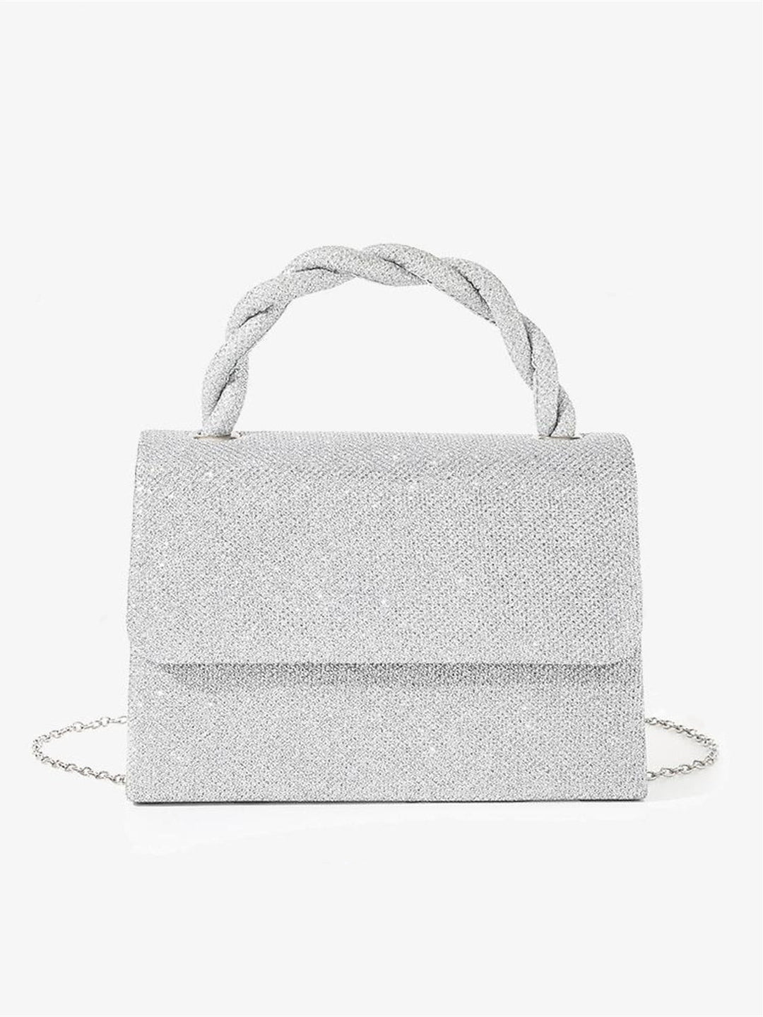 Sacs de Soirée en Polyester à Plusieurs Compartiments, Couleur Unie, avec Motif de Chaîne et Nœud