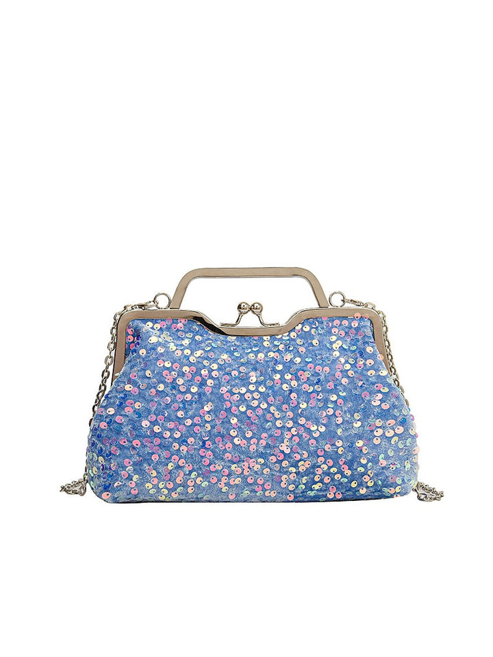 Pochettes Synthétiques à Paillettes de Couleur Unie Anti-Poussière de Grande Capacité