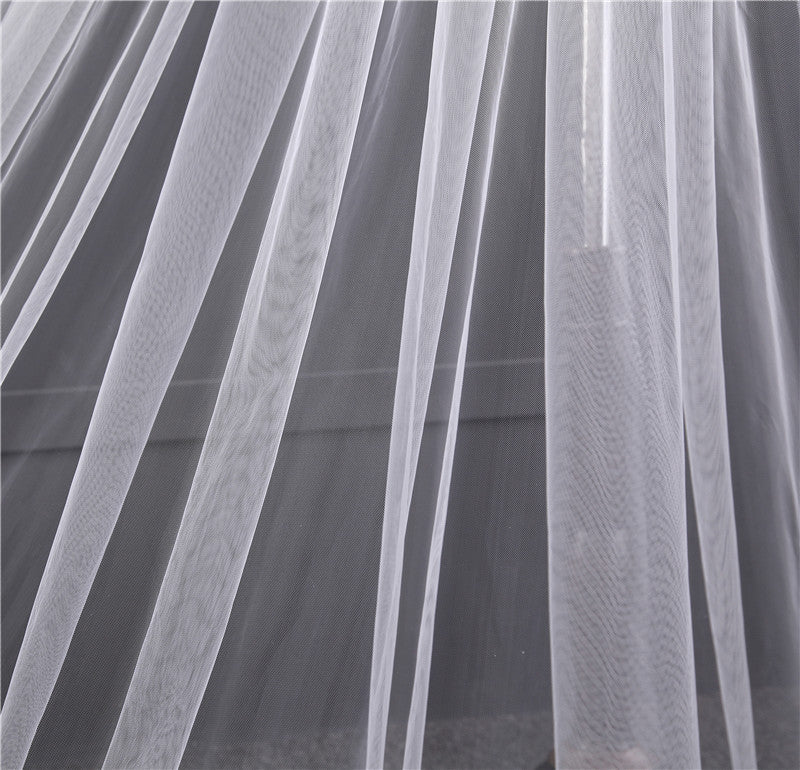 Voile de Mariage Mignon à Un Niveau Voiles Cathédrale avec Appliques