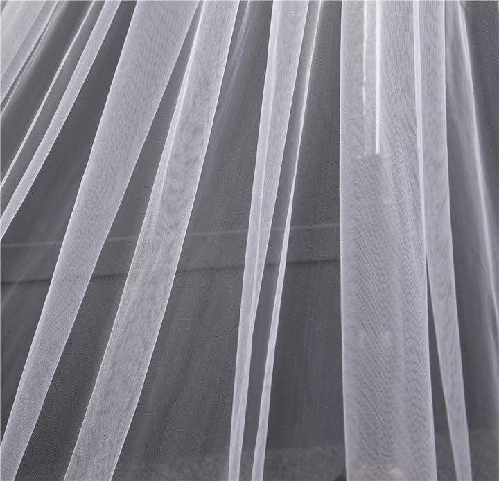 Voile de Mariage Mignon à Un Niveau Voiles Cathédrale avec Appliques