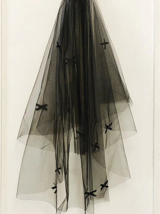 Voiles de Mariée en Dentelle à Deux Niveaux Voiles de Coude avec Broderie