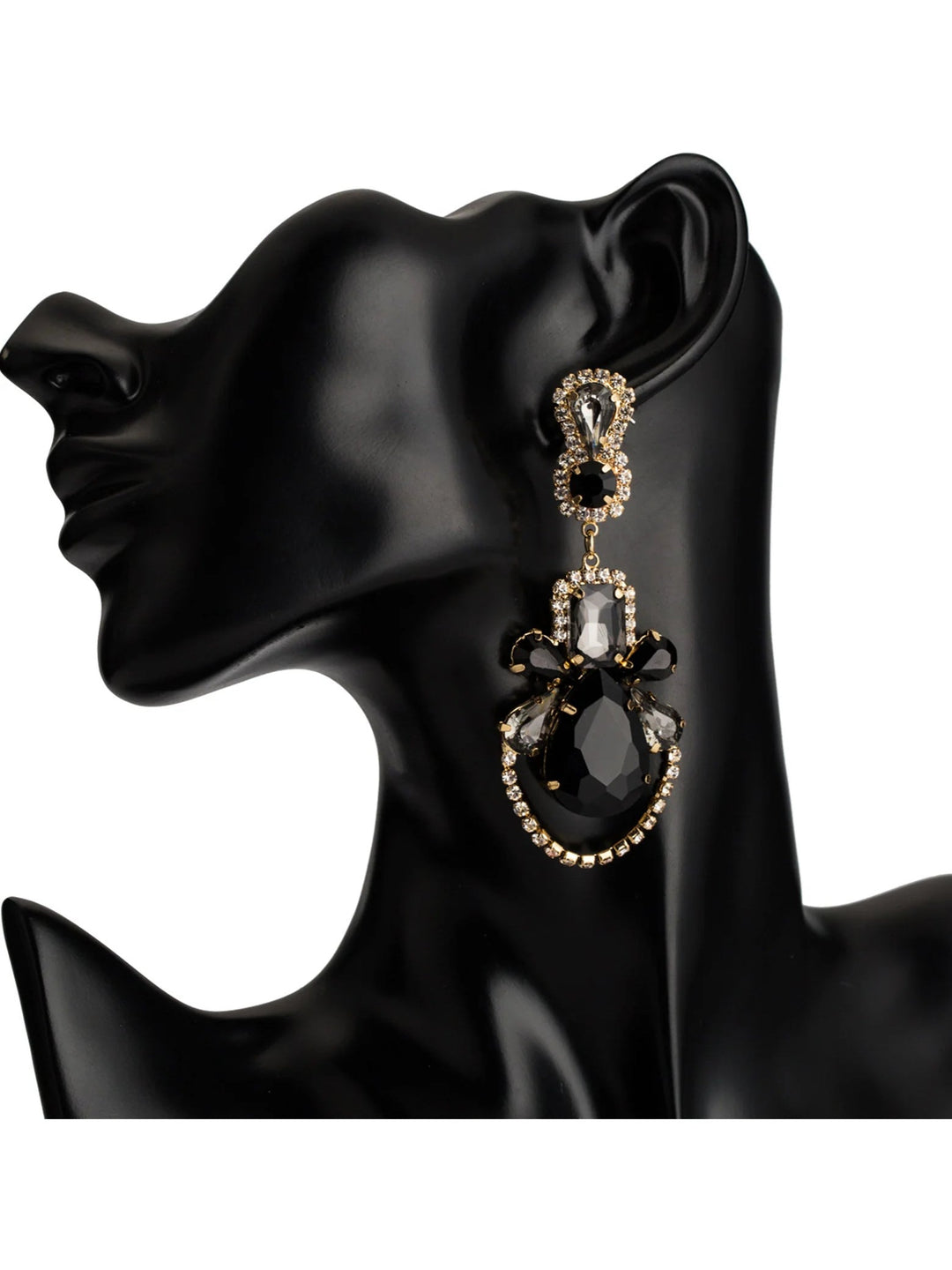 Boucles D'Oreilles en Alliage avec Cristaux Strass pour Mariage, Travail, Fête Quotidienne pour Femmes