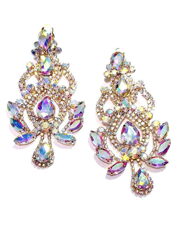 Boucles D'Oreilles Strass Haut de Gamme Accessoires Tendance Boucles D'Oreilles