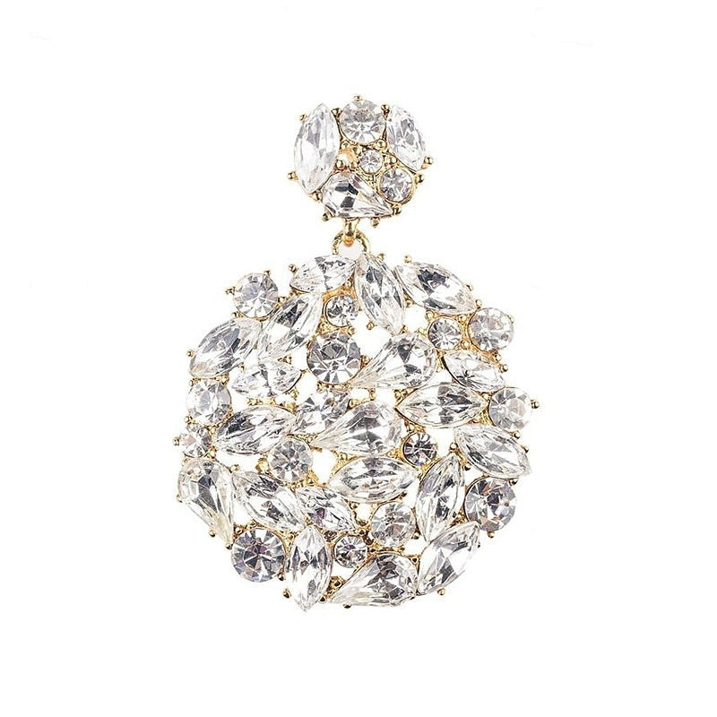 Boucles D'Oreilles à Tige pour Femme, 1 Paire, Motif Géométrique, Fleur Précieuse, Élégante, Personnalisée, Imitation Diamant, Bijoux Blancs pour Fête de Mariage