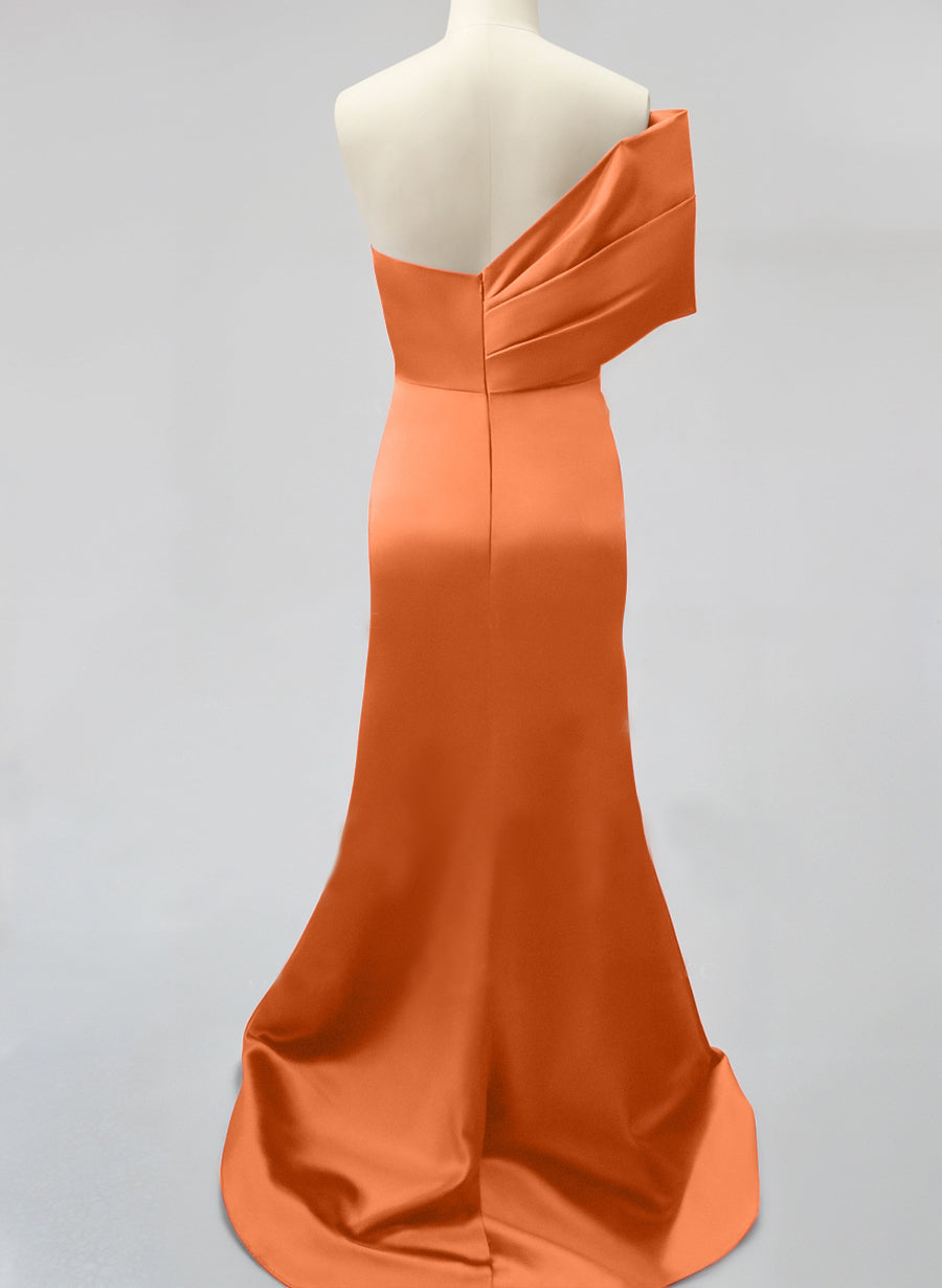 Robe de Soirée Sirène/Trompette Asymétrique Sans Manches avec Fente Sur le Côté