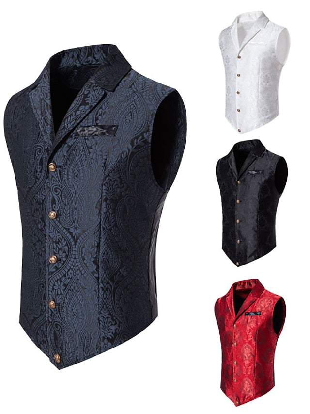 Gilet Steampunk à Boutonnage Simple et Cinq Boutons pour Homme