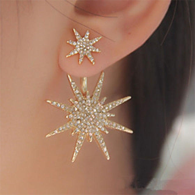 Boucles D'Oreilles pour Femmes en Cristal de Fête en Zircone Cubique avec Strass en Forme D'Étoile