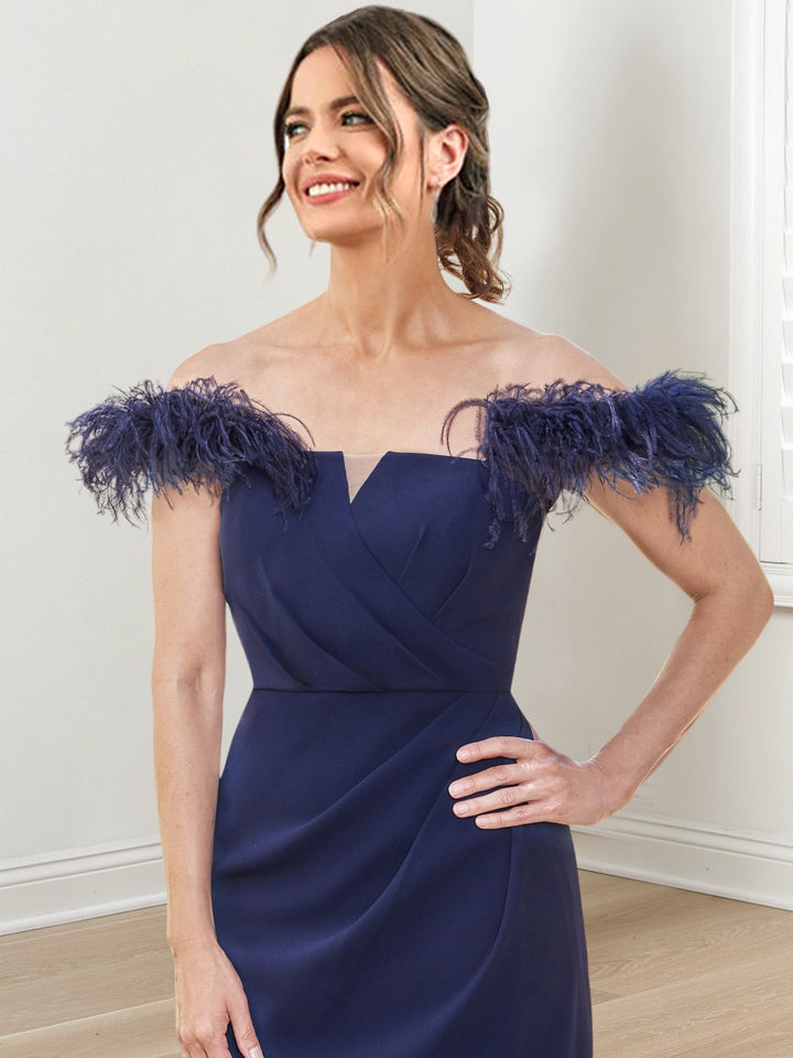 Robes de Mère de la Mariée Fourreau/Colonne à Épaules Dénudées et Longueur Au Sol