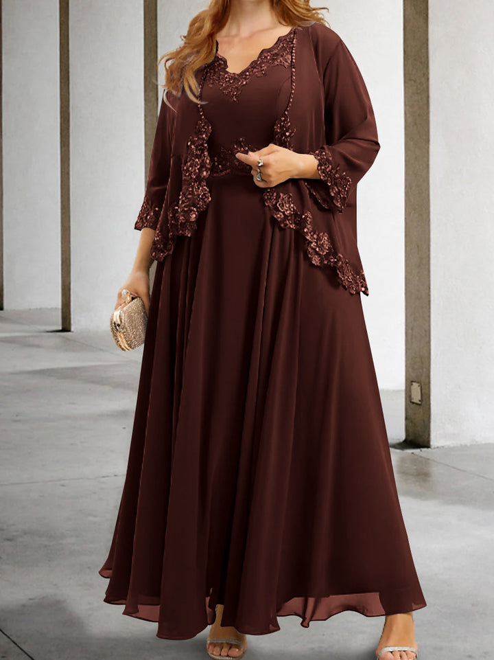 Robes de Mère de la Mariée Coupe A-Line/Princesse avec Appliques et Paillettes