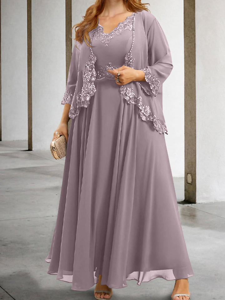 Robes de Mère de la Mariée Coupe A-Line/Princesse avec Appliques et Paillettes