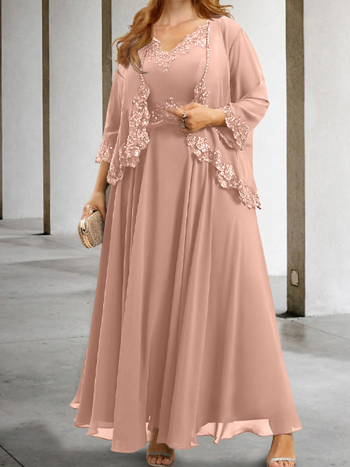 Robes de Mère de la Mariée Coupe A-Line/Princesse avec Appliques et Paillettes