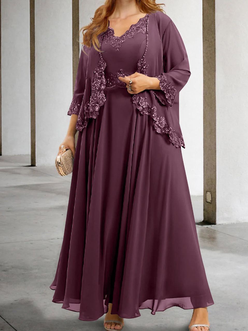 Robes de Mère de la Mariée Coupe A-Line/Princesse avec Appliques et Paillettes