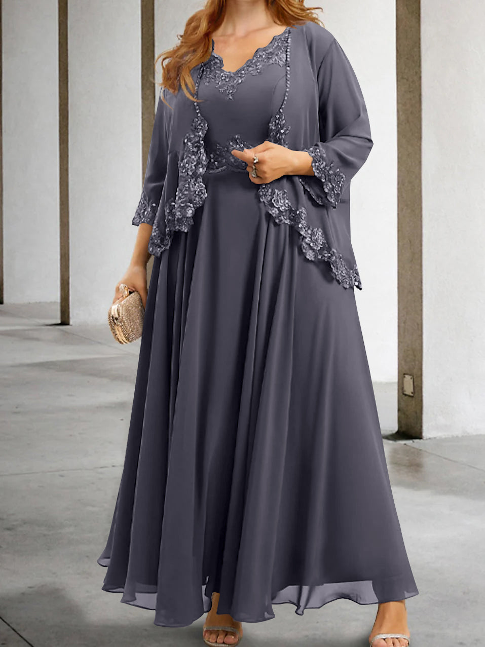 Robes de Mère de la Mariée Coupe A-Line/Princesse avec Appliques et Paillettes