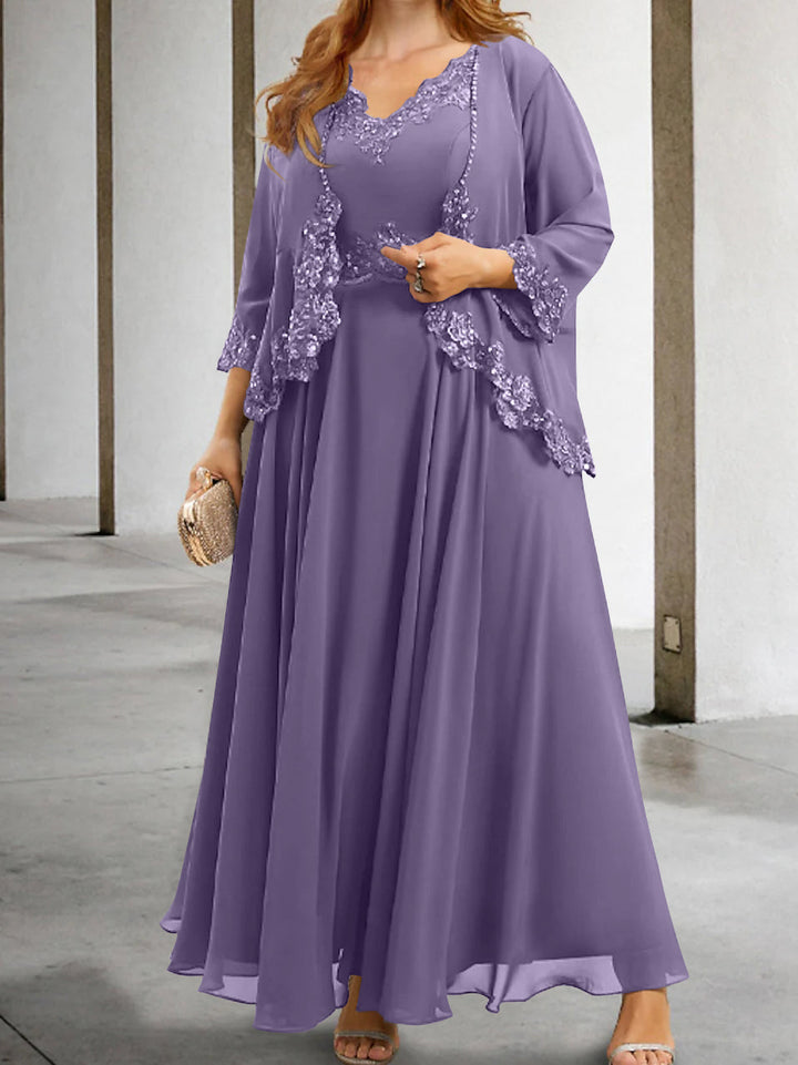 Robes de Mère de la Mariée Coupe A-Line/Princesse avec Appliques et Paillettes