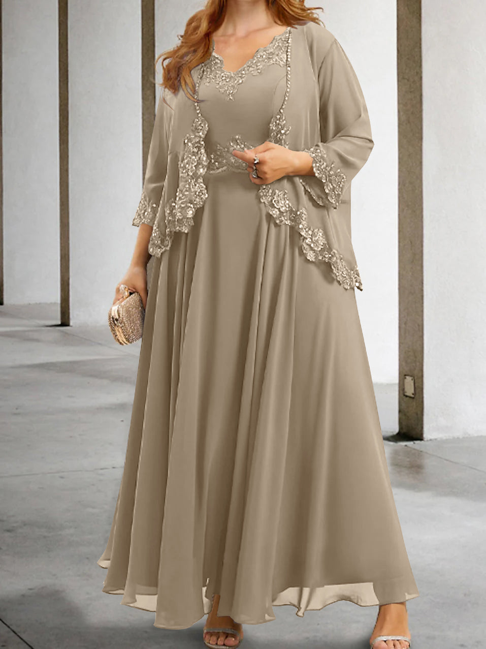 Robes de Mère de la Mariée Coupe A-Line/Princesse avec Appliques et Paillettes