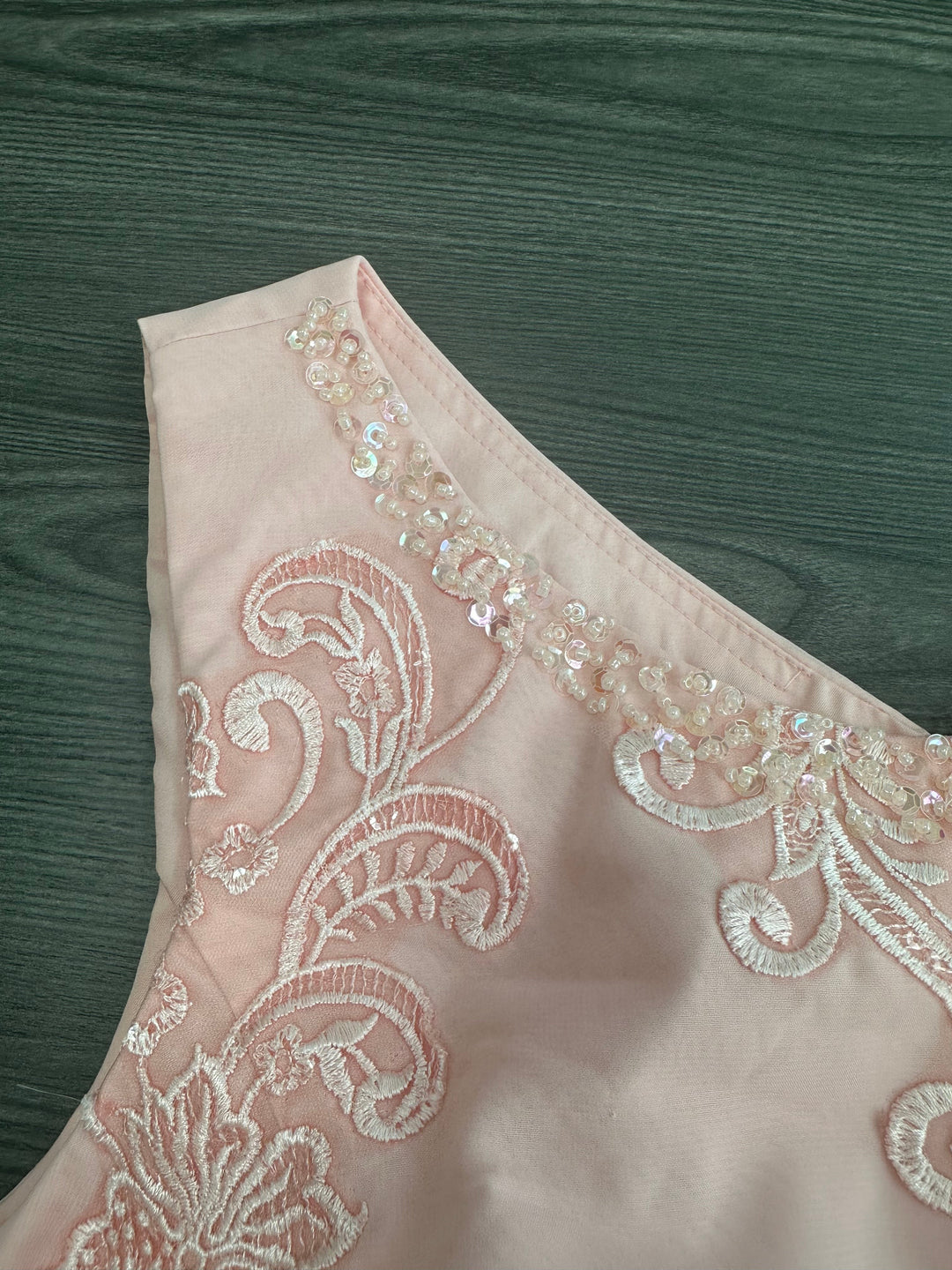 Tailleur-Pantalon en Mousseline à Col Rond et Longueur Au Sol pour Mère de la Mariée avec Veste et Applique