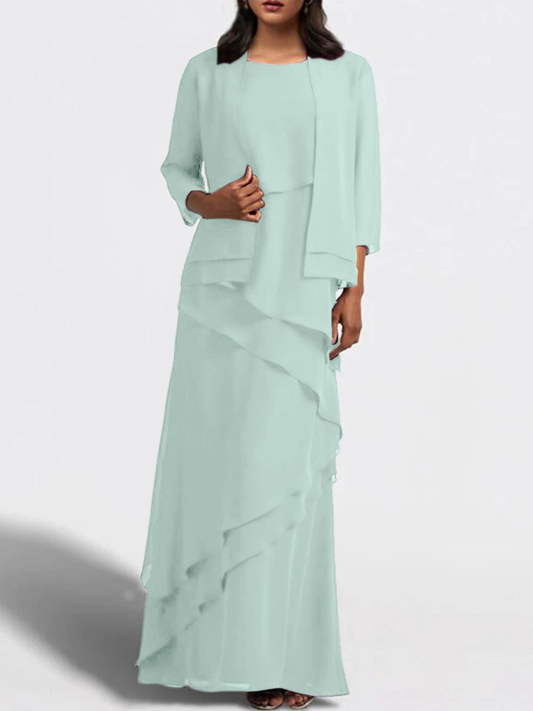 Robes de Mère de la Mariée Fourreau/Colonne Longueur Au Sol avec Veste