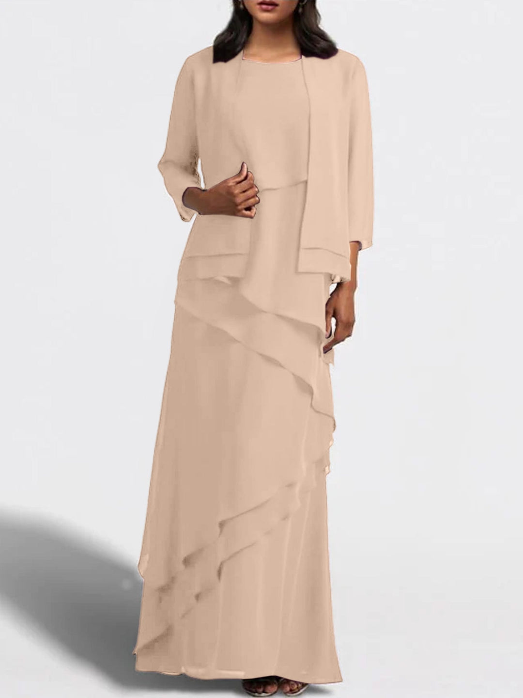 Robes de Mère de la Mariée Fourreau/Colonne Longueur Au Sol avec Veste