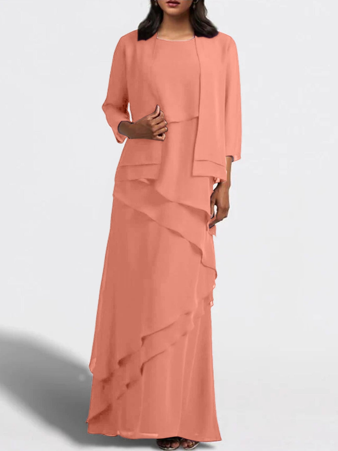 Robes de Mère de la Mariée Fourreau/Colonne Longueur Au Sol avec Veste