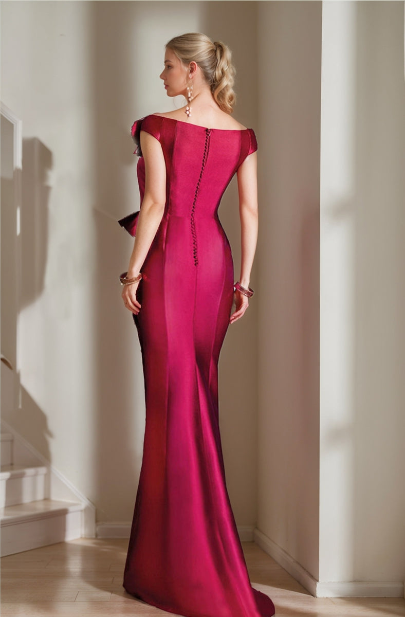 Robes De Mère De La Mariée Trompette/Sirène À Épaules Dénudées Et Fente Haute