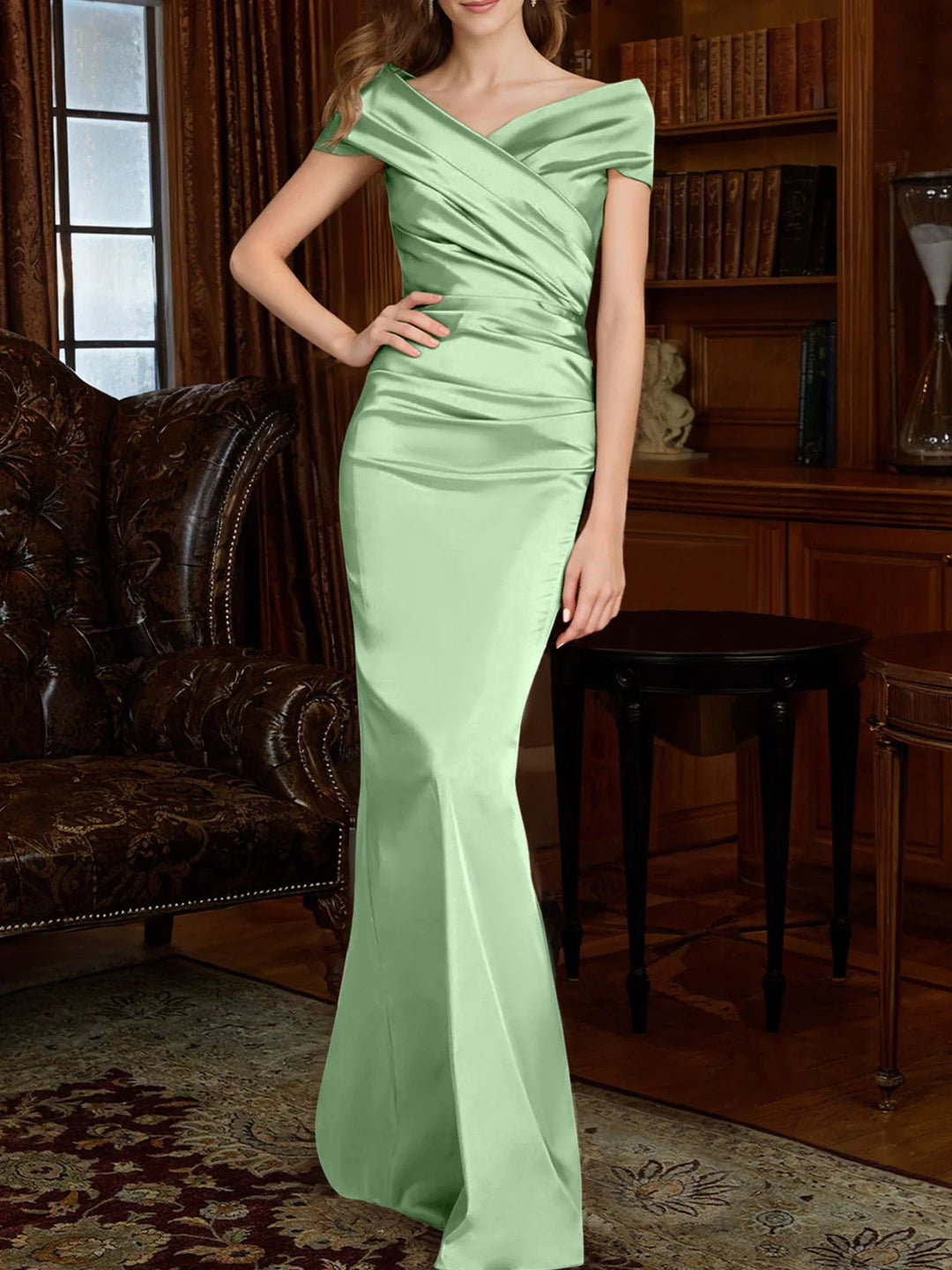 Robes de Mère de la Mariée à Épaules Dénudées, Forme Fourreau/Colonne